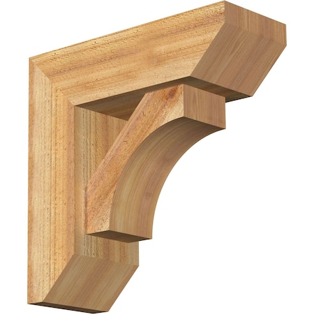 Ekena Millwork Westlake Slat Rough Sawn Bracket w/ Offset Brace, Western Red Cedar, 6"W x 16"D x 16"H BKT0604X16X16WTL06RWR